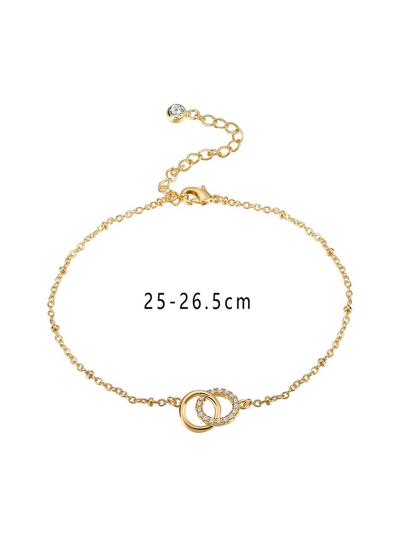 Fashion Interlocking Anklets For Women, Simple And Elegant, Adjustable, Micro Inlaid Zircon Foot Accessories_voghion.com