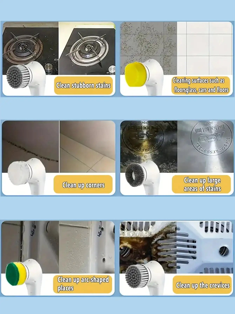 Sprzęt kuchenny Szorowarka elektryczna Przydatne rzeczy w domu Produkty do czyszczenia szczotek obrotowych Pająk zlewu łazienkowego_voghion.com
