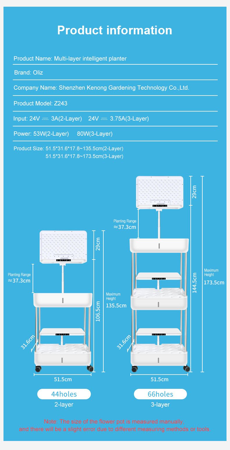Hydroponics Growing System Indoor Garden, Plant Herb Garden Germination Kit With LED Grow Light, 30L Double-Layer Hydrophonic Planter Grower_voghion.com