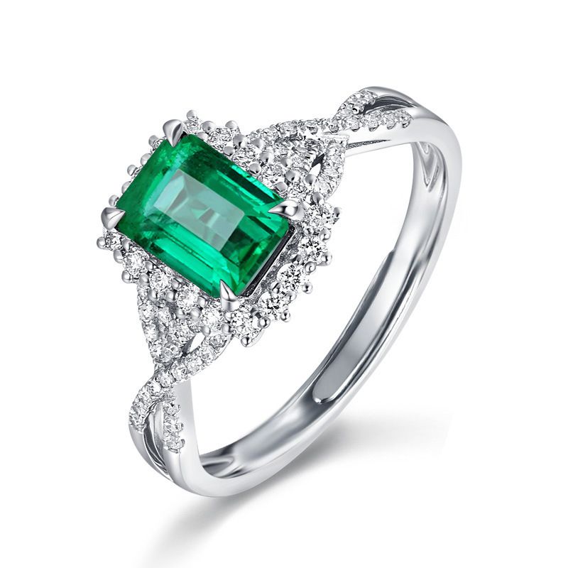 Mode Neue Sterg Sier Ring Set Smaragd Prinzessin für Frauen, Verlobung, Hochzeit Ringe Charme Schmuck Geschenke_voghion.com