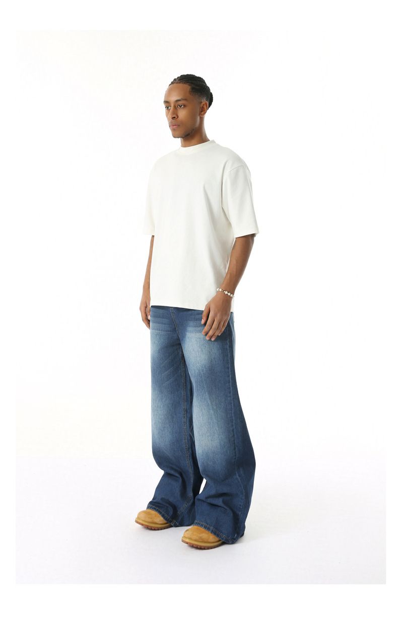 EF JEANS | 2025 Spring New Hong Kong Style Fashion Old Retro Casual Versatile Drape Floor Mopping Jeans_voghion.com