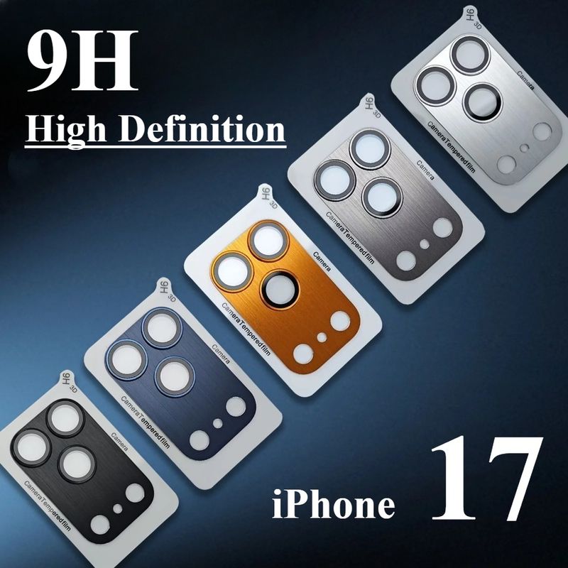 9H HD Armor Kameraobjektivschutz für iPhone 17 Pro 17 Pro Max Aluminium-Metallringobjektiv gehärtete Glasfolie Gehäusekappe_voghion.com