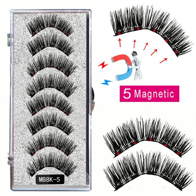 4 paia di ciglia magnetiche naturali con magnete 3D ciglia magnetiche fatte a mano Set di pinzette Ciglia di visone_voghion.com