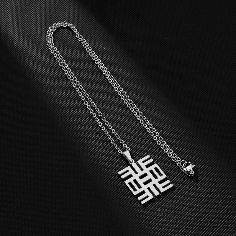 Hot Selling Stainless Steel African Ancient Culture Symbol Pendant Necklace for Men and Women Couple Ethnic Style Wearing Accessories_voghion.com