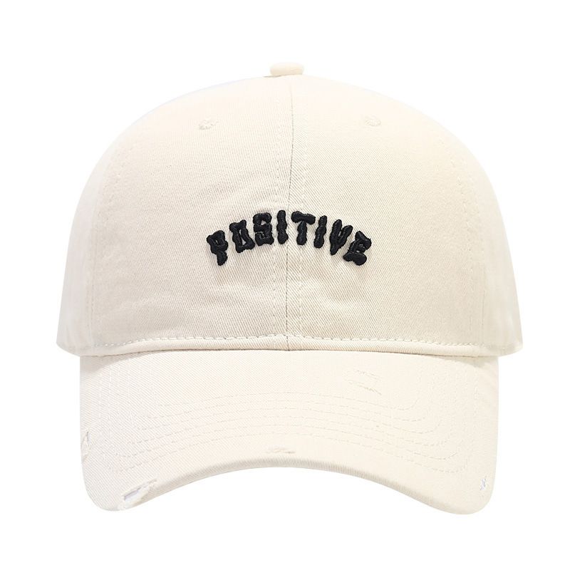 nouvelle version coréenne du trou usé de baseball polyvalent pour les étudiants masculins et féminins, avec des lettres brodées pour_voghion.com