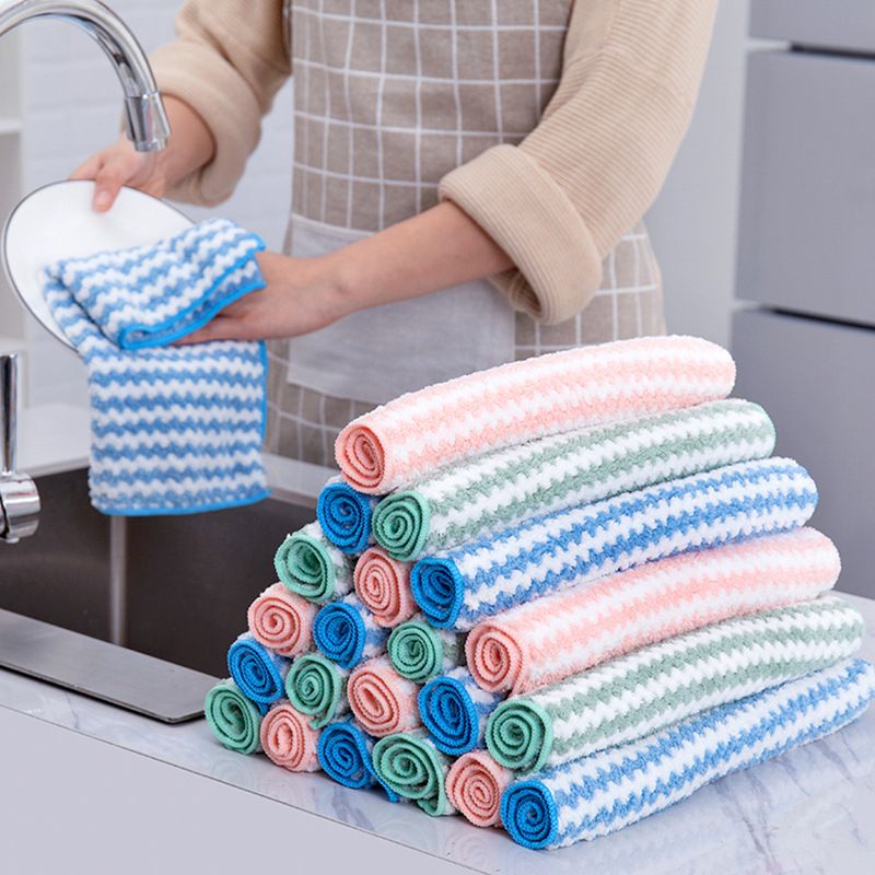 5 Stück/10 Stück Küchengeschirrspültuch, superfeine Faser, wasserabsorbierendes Reinigungstuch, Mehrzweck-Reinigungswerkzeuge für den Haushalt_voghion.com