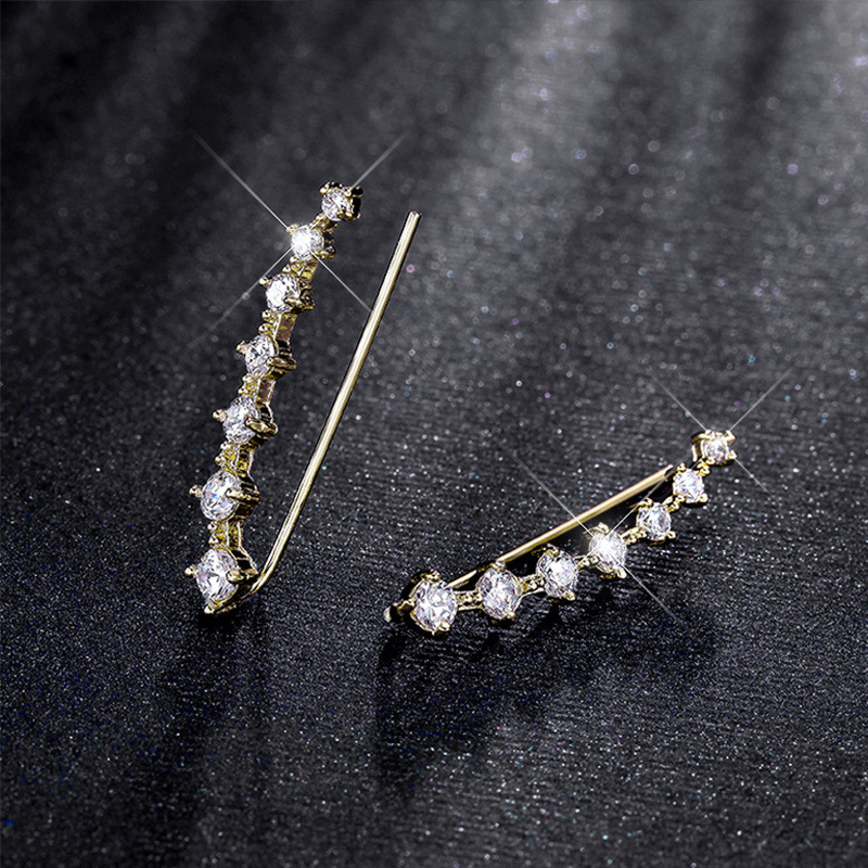 Cao Shi 2023 New Trendy Super Sparkling Cuff Korean Style Elegant Internet Celebrity Simple Ear Hook Exquisite Zircon_voghion.com