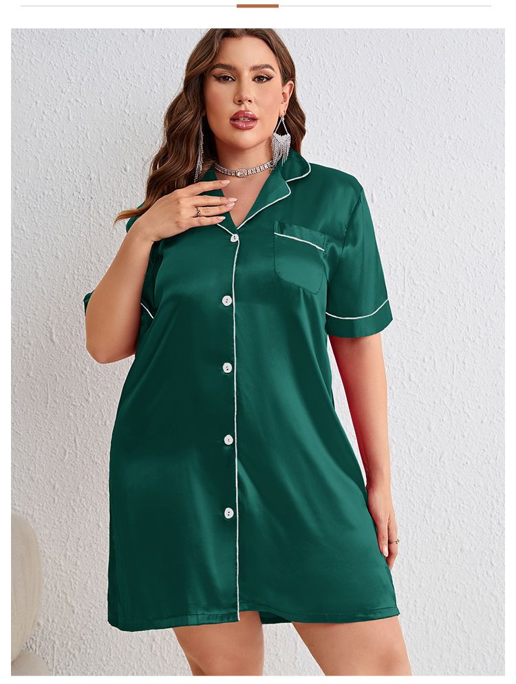 Daenerys Spring Women's Plus Size Ice Thin Short Sleeve Cardigan Silk Simple Sexy Loungewear_voghion.com