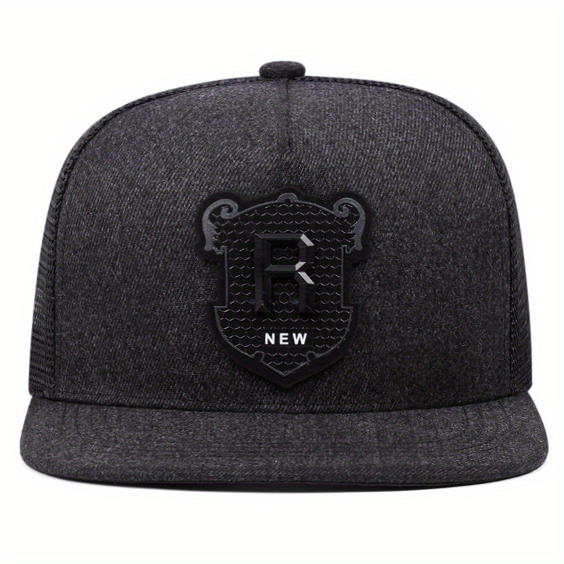 Men's and women's flat brimmed street embroidered letters R, hip-hop hats, sun hats_voghion.com