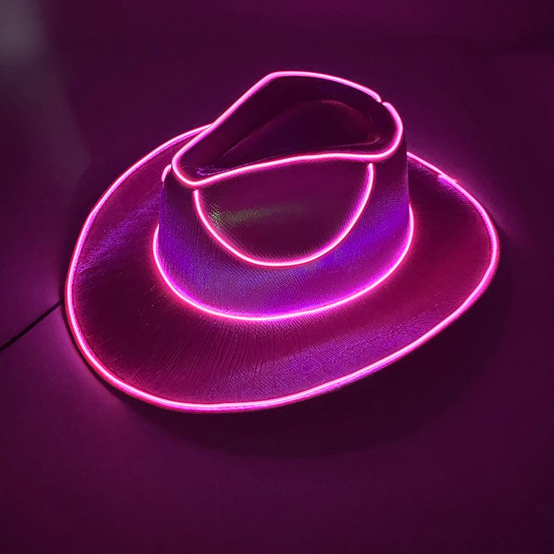 Heißer Verkauf LED Perlglanz Cowboy mit Lichtern Western Cowgirl Hut Geburt Halloween, Wired, Holi Mode Cool Sommer Meer_voghion.com