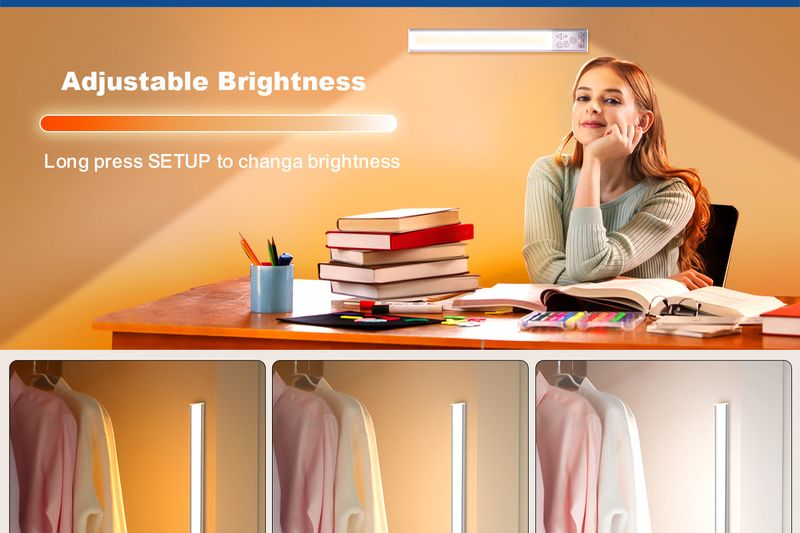 USB-Schranklicht, ultradünn, intelligenter LED-Induktionslichtstreifen, dreifarbige Temperatur, Helligkeit einstellbar, weiches Licht, dekorative Lampe_voghion.com