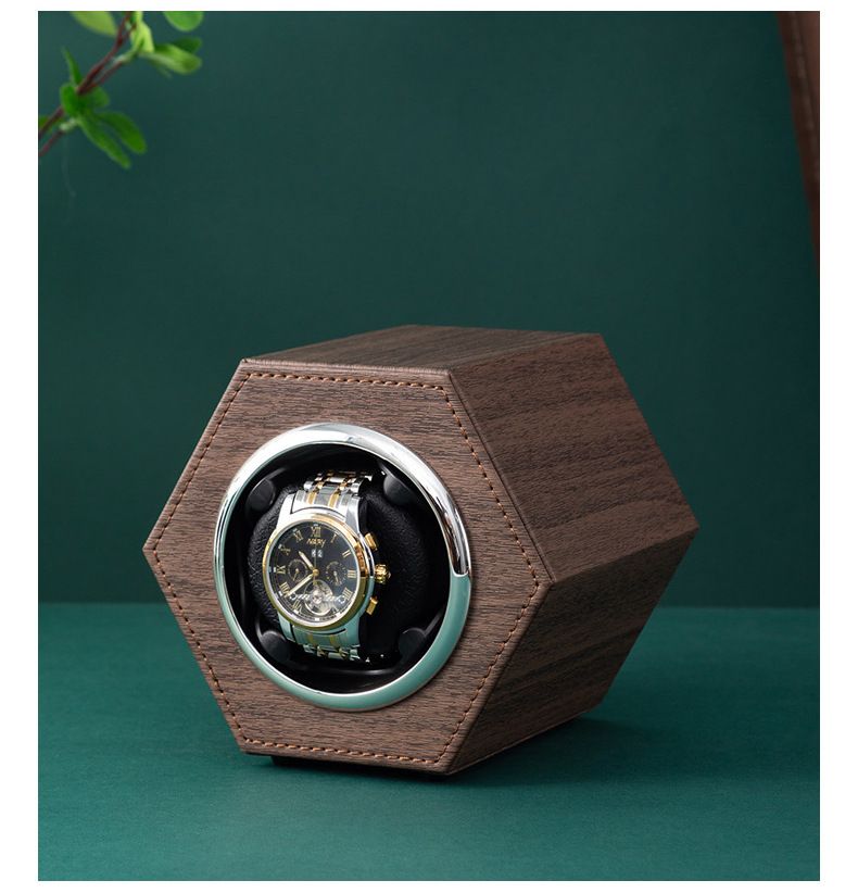 Mini caixa de relógio hexagonal de cabeça única, caixa de motor com duas velocidades ajustável, agitador de relógio_voghion.com