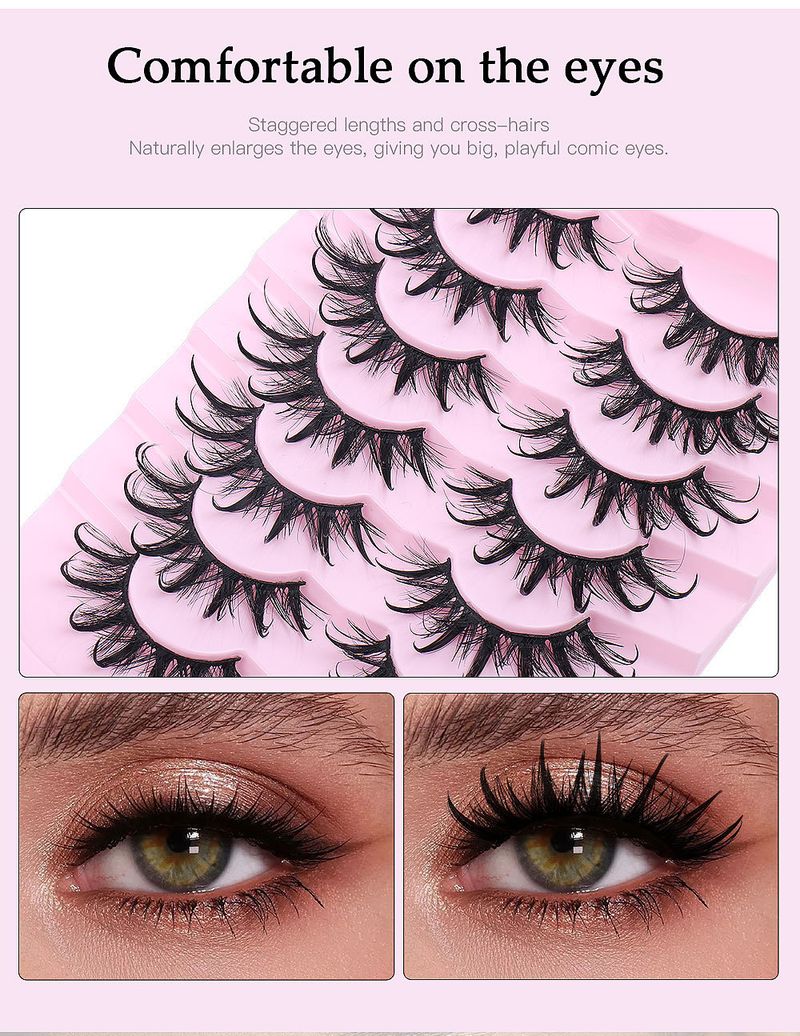False Eyelashes One Piece False Eyelashes Hard Stem Little Devil Eyelashes Natural Thick Curled Eyelashes_voghion.com