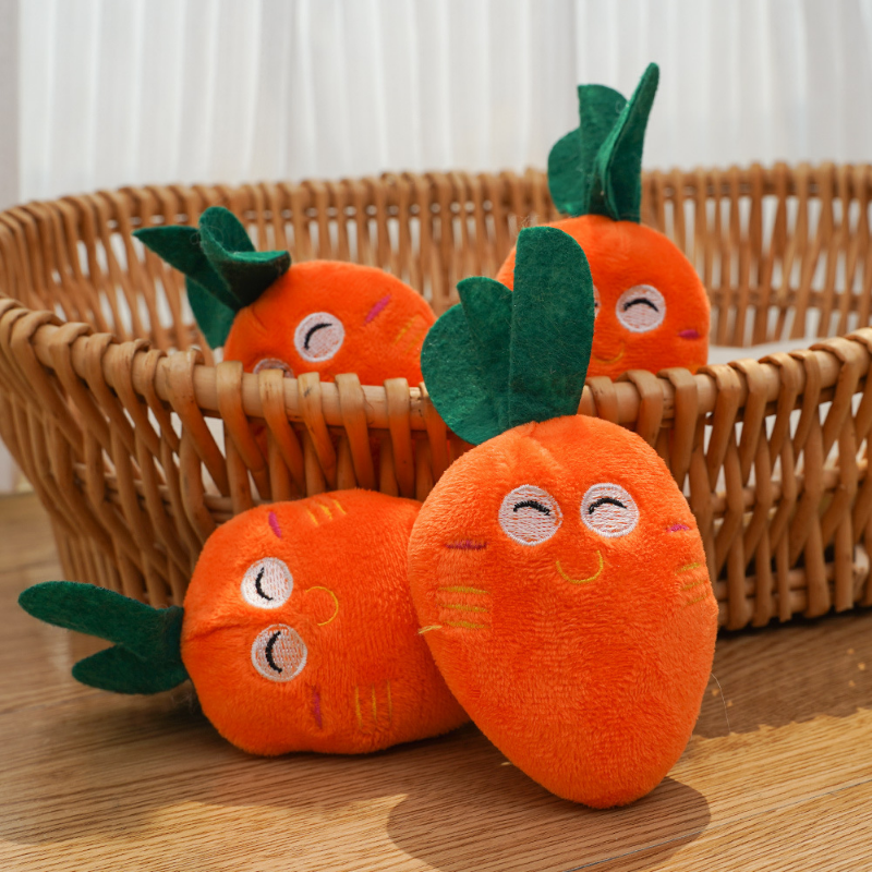 Toy 187 Dizzy Dog Double Bone Chicken Leg Fruit Carrot Vegetable Pet Dog Cat Plush Sound Bite-resistant Toy Products Wholesale_voghion.com