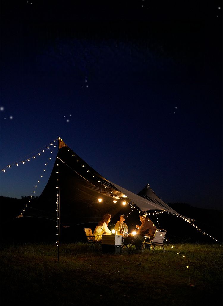 Schwarzes Vinyl-Überdachungszelt für den Außenbereich, regendicht, sonnendicht, Sonnenschutz, Schutz, Camping, Picknick, faltbarer Schmetterlingsvorhang_voghion.com