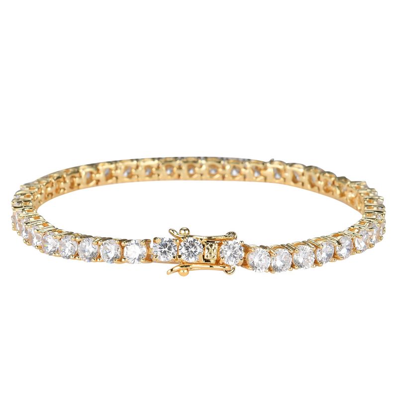 3MM 4MM 5MM Tennis Bracelet Hip Hop Jewelry Copper Style Micro Inlaid Zircon Single Row Zircon Bracelet_voghion.com