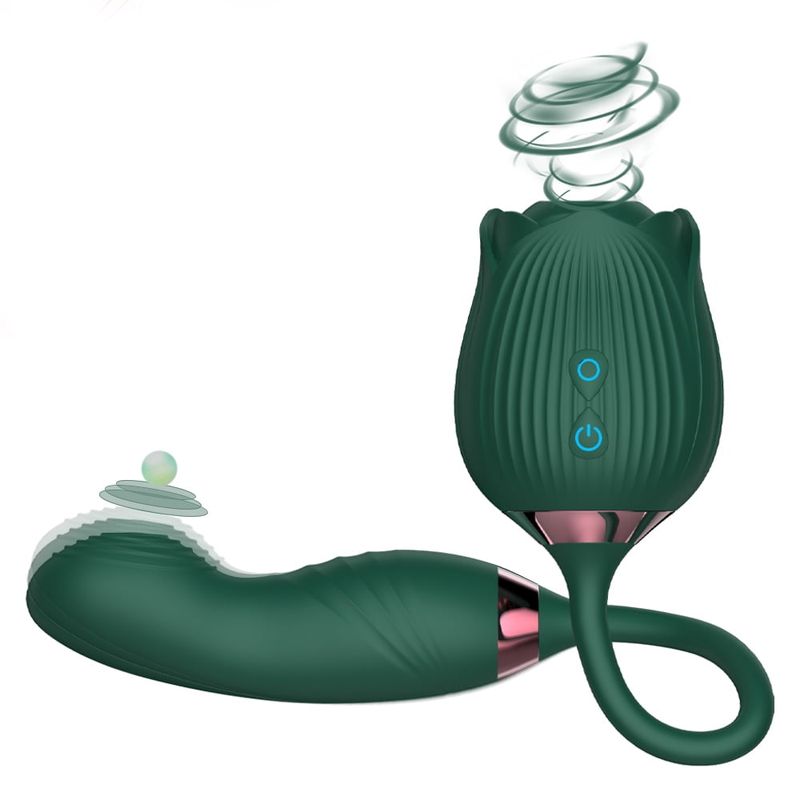 Xbonp Rose Toys Vibrators G-spot For Women, 3 In 1 Vibrator With Dildo Vibrating Green_voghion.com