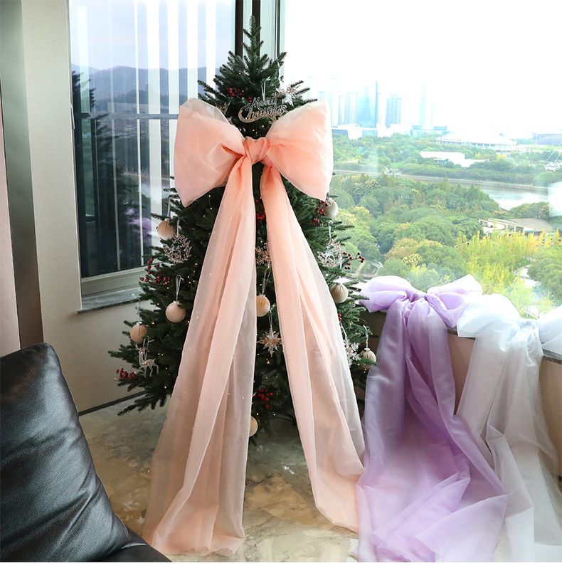 Albero di Natale in PE/PVC di alta qualità con fiocco decorativo – Albero artificiale floccato da 180 cm/210 cm/240 cm per decorazioni per la casa e l'hotel_voghion.com