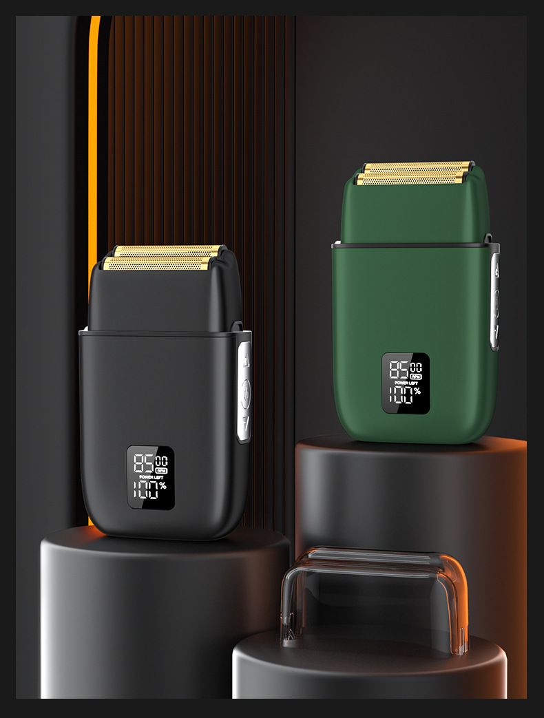 LED Display Electric Shaver - 3-Speed Adjustable Men's Razor With Wet/Dry Use, Floating Dual Blades & 90-Min Runtime_voghion.com