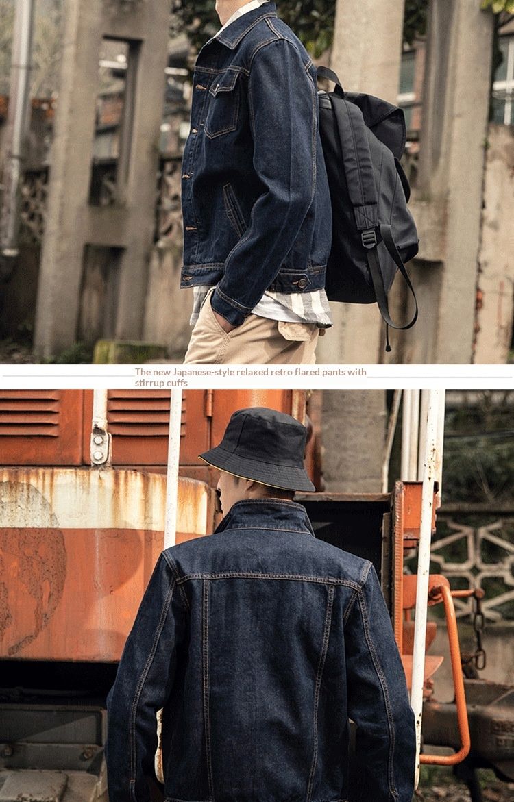 Pulse Pulse 2023 New Denim Korean Style Trendy European American Spring And Autumn Loose Fit Men's Jacket_voghion.com