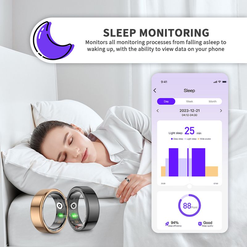 Rings Smart Ring Smart Ring Blood Oxygen Ring Waterproof Step Counting Healthy Sleep Ring_voghion.com