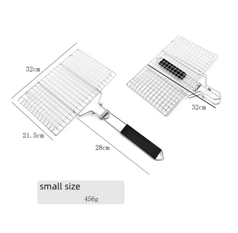 304 Roestvrij Staal BBQ Mesh Niet-stick Grillen Mand Grill Mesh Mat Vlees Plantaardige Steak Picknick Party Barbecue Tool_voghion.com