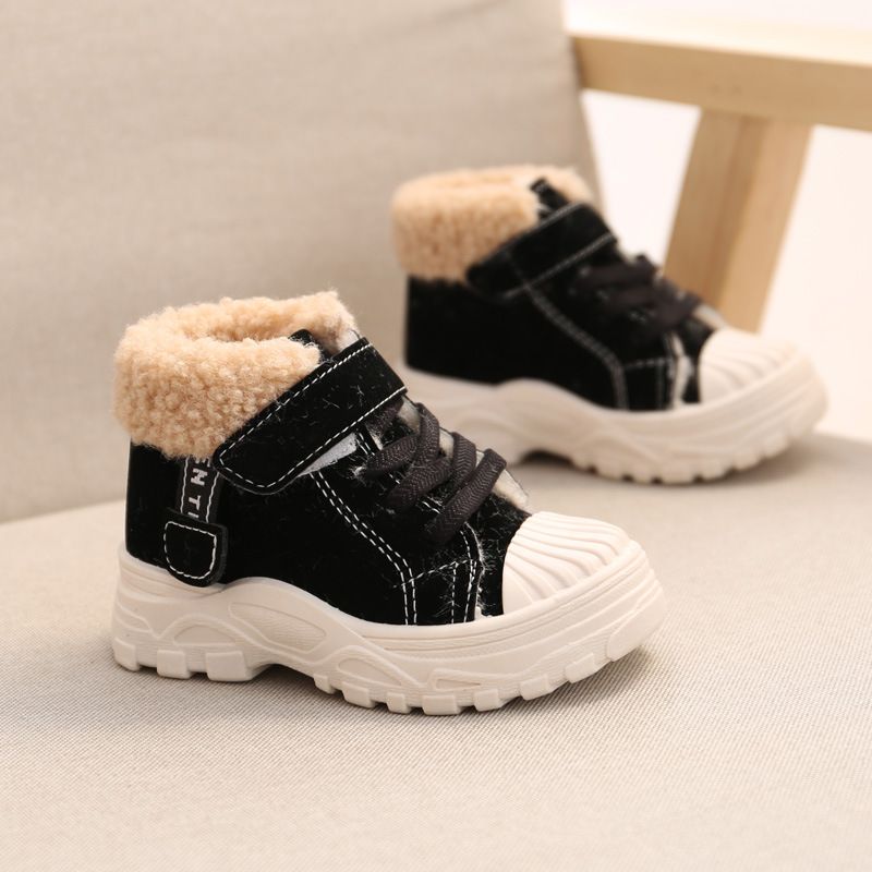 Warm Children's Martin 2024 Winter New Style Boys' Plush Shoes Girls' Waterproof Short Baby Cotton Boots_voghion.com