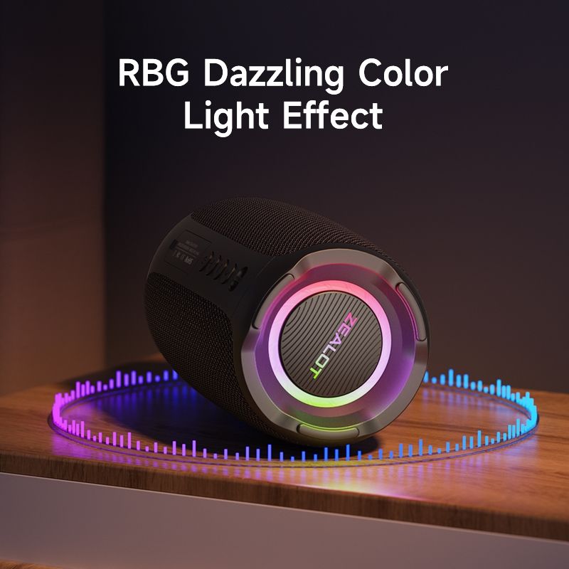 S61M RGB Rhythmic Light Karaoke Wireless Speaker, Style:Dual Mic(Black)_voghion.com