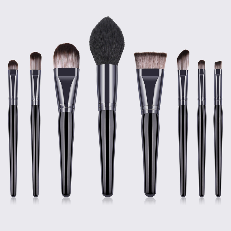8 new black large makeup brush set_voghion.com