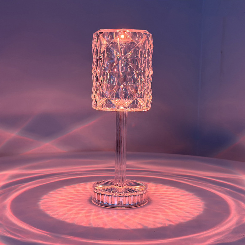 Bunte dekorative Kristall-Tischlampe, Rosen-Atmosphäre, Tischlampe, wiederaufladbar, für Schlafzimmer, Schlaf, Nachttisch, Nachtlicht_voghion.com