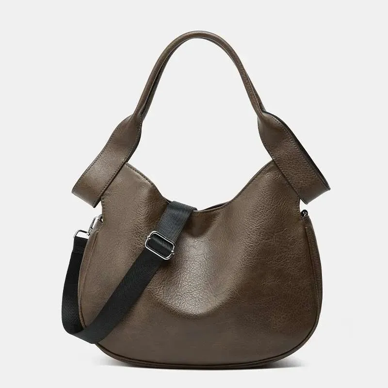Designer 2025 Simple Plain Large Capacity One-Shoulder Crossbody Bag, Niche Design Ladies Tote Special-Shaped Bag_voghion.com