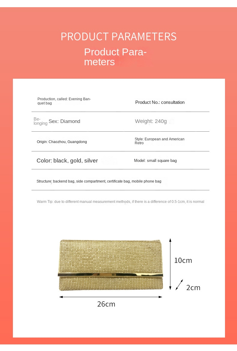 Designer Original New Tide Tide Mode Elegant Enkla Diamanter Glitter Kvinnors middagsfest Clutch Bärbar kedja Axelkuvertväska_voghion.com
