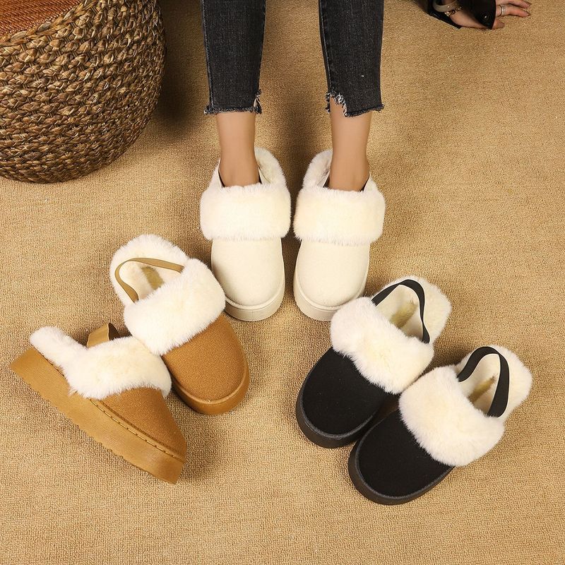 Kadın kar botları iki aşınma yarım destek kadın kalın tabanlar kadın artı kaşmir sıcak giyim peluş elastik bant_voghion.com