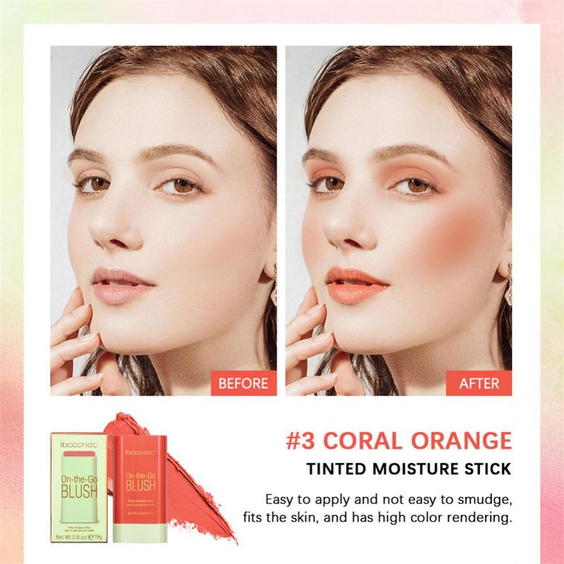 Ūdensizturīgs sejas vaigu sārtuma sārtums Natural Cheek Rouge 3 Colors Silky Smooth Tint Cream Blusher Blush Stick Face Makeup Blusher_voghion.com