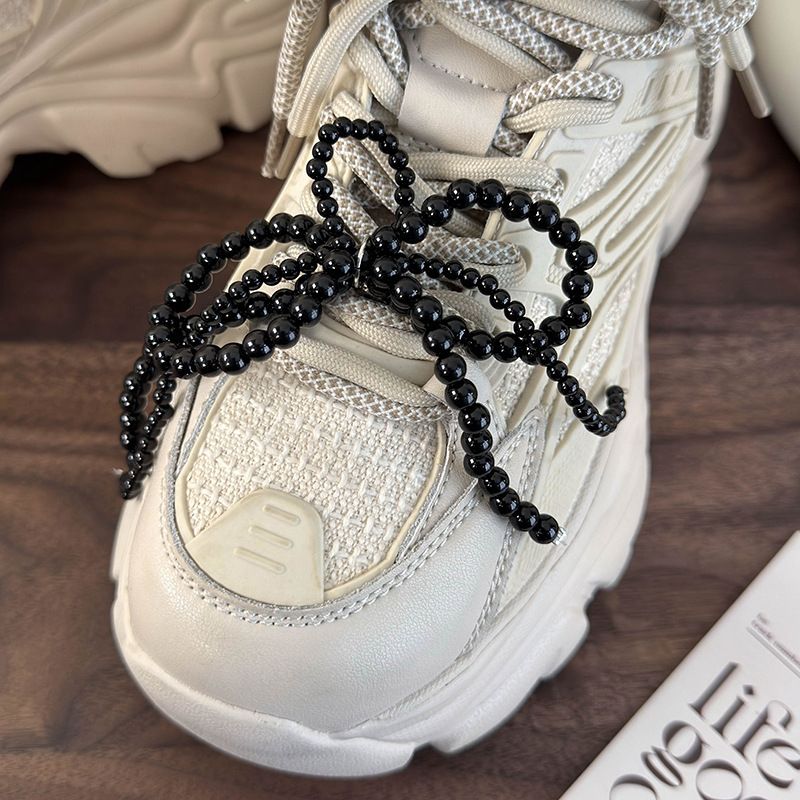 Hochwertiger Perlen-Schleifen-Kreis-Quasten-Schuhschnallen-Anhänger, modisches Schuhzubehör im kleinen Duftstil_voghion.com