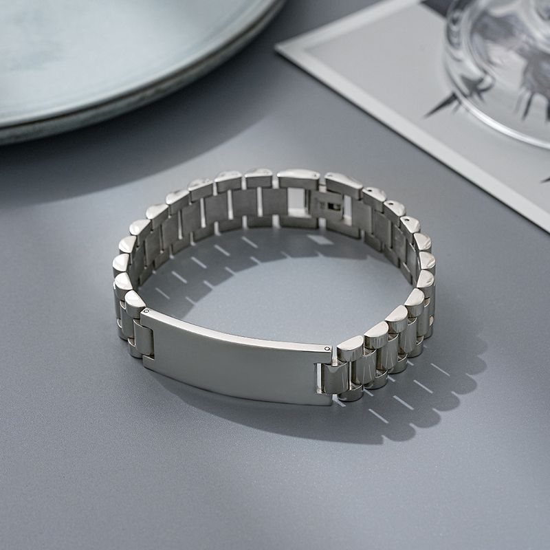 Correa de reloj para pareja con cadena curva de 15 mm, pulsera de titanio, acero inoxidable galvanizado al vacío, unisex._voghion.com
