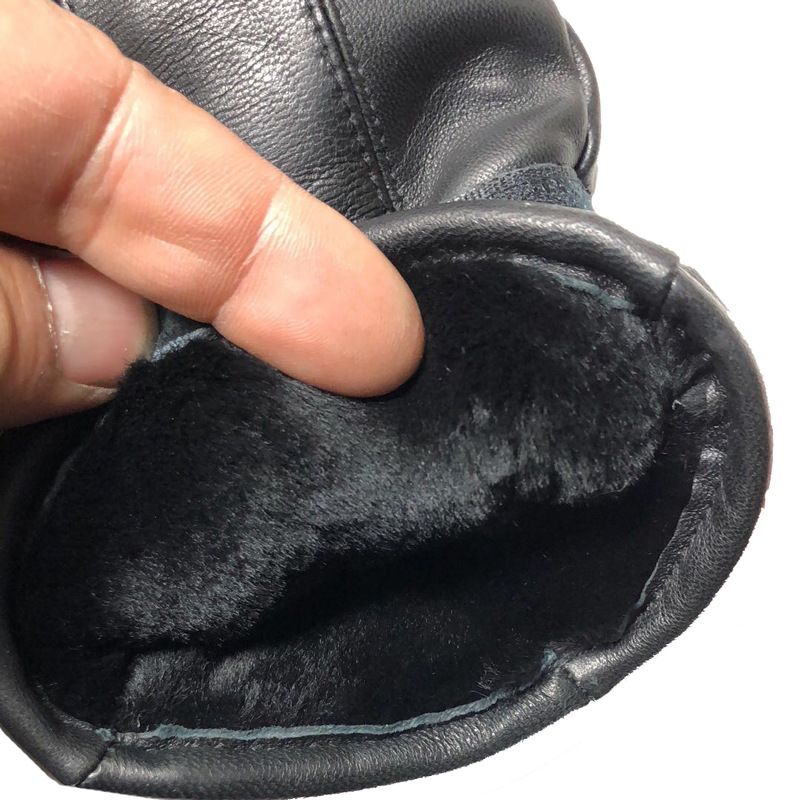 Guanti da equitazione invernali da uomo, spessi e caldi, in vera pelle di pecora con doppio strato e pile_voghion.com