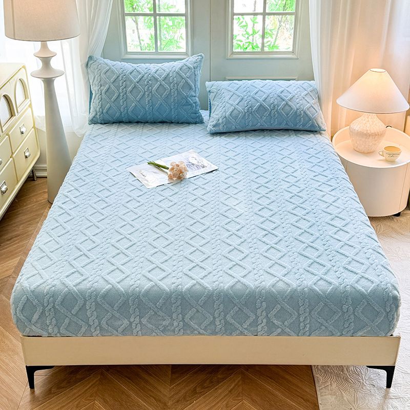 Premium Flanel Fitted Sheet Ultra Yumuşak Sıcak Sherpa Polar Yatak Örtüsü Derin Cep Hipoalerjenik Peluş Termal Battaniye Gibi Kış İçin Koruma_voghion.com