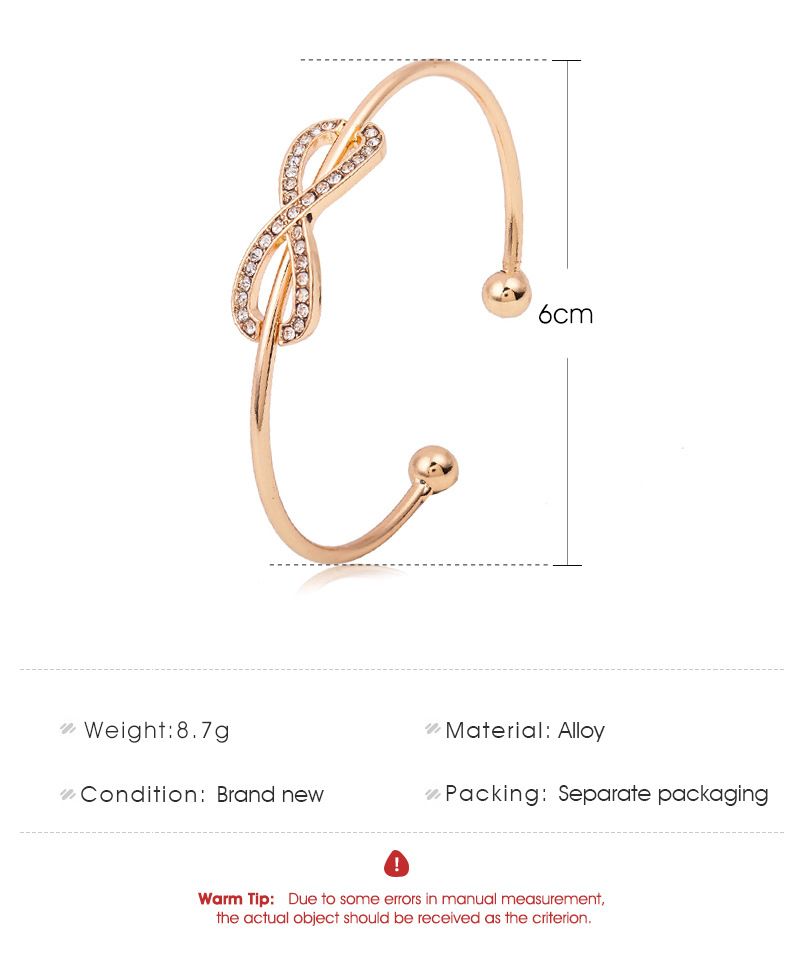 Brățară simplă 8 forme de diamante deschisă din aliaj Brățară Yiwu Street Jewelry_voghion.com