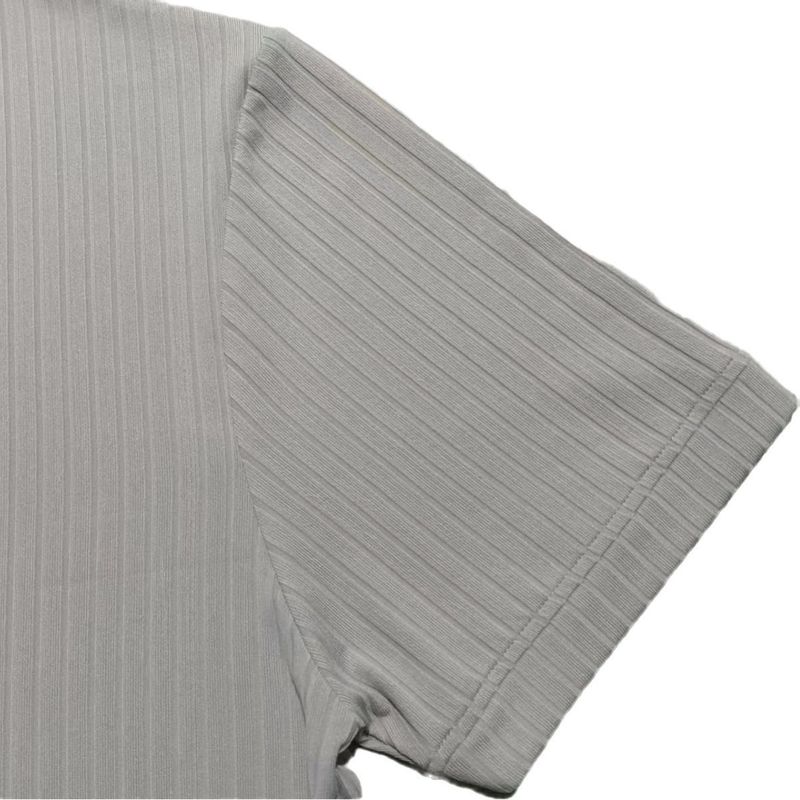 Abbigliamento da uomo T-shirt slim a maniche corte con scollo a V e bottoni casual in tinta unita_voghion.com