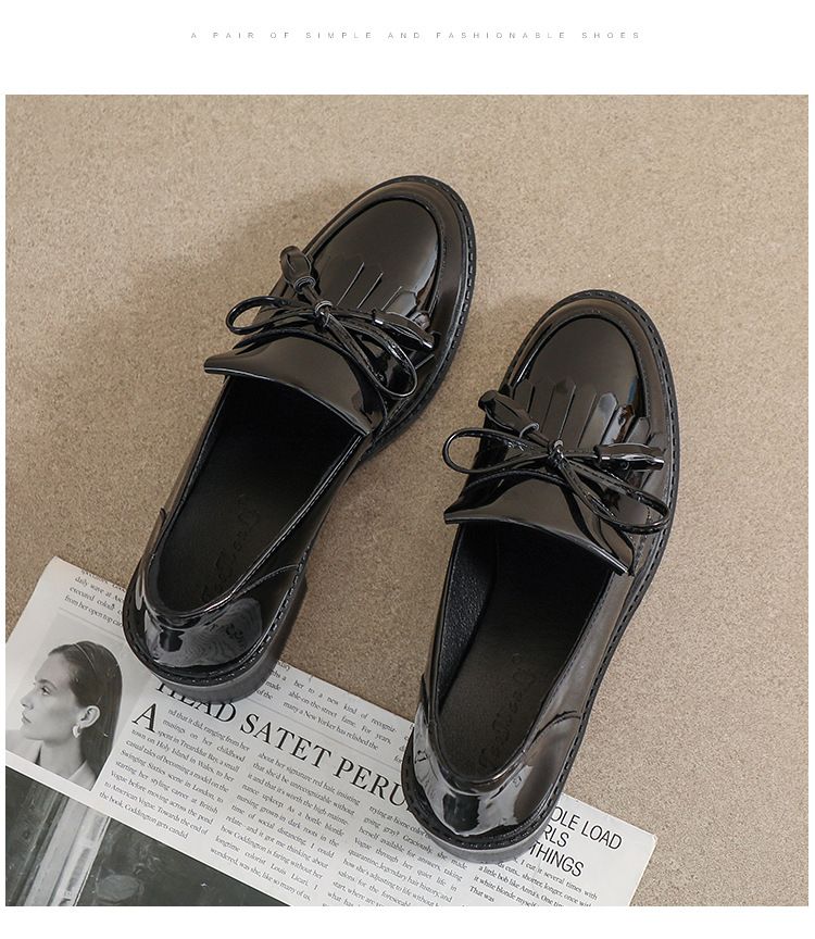 Damen High Heels 2024 Frühjahr neue britische Stil weiches Leder kleine schwarze dicke Ferse Arbeit einzelne Schuhe_voghion.com