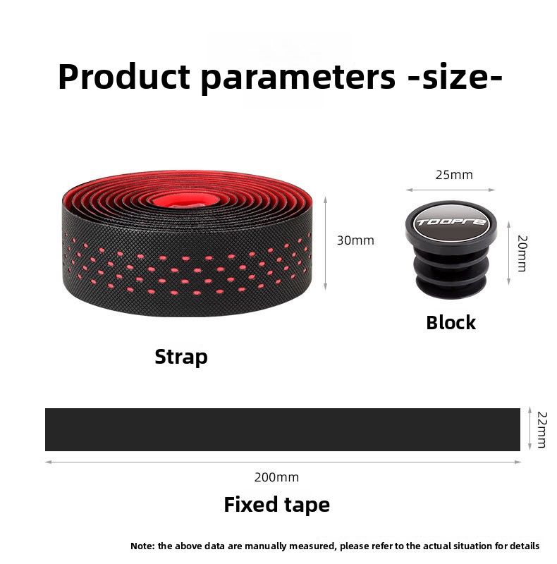 TOOPRE Road Fixed Gear Bike Strap Anti-Slip Breathable Sweat-Absorbing Silicone Bent Handlebar Perforated Tape_voghion.com