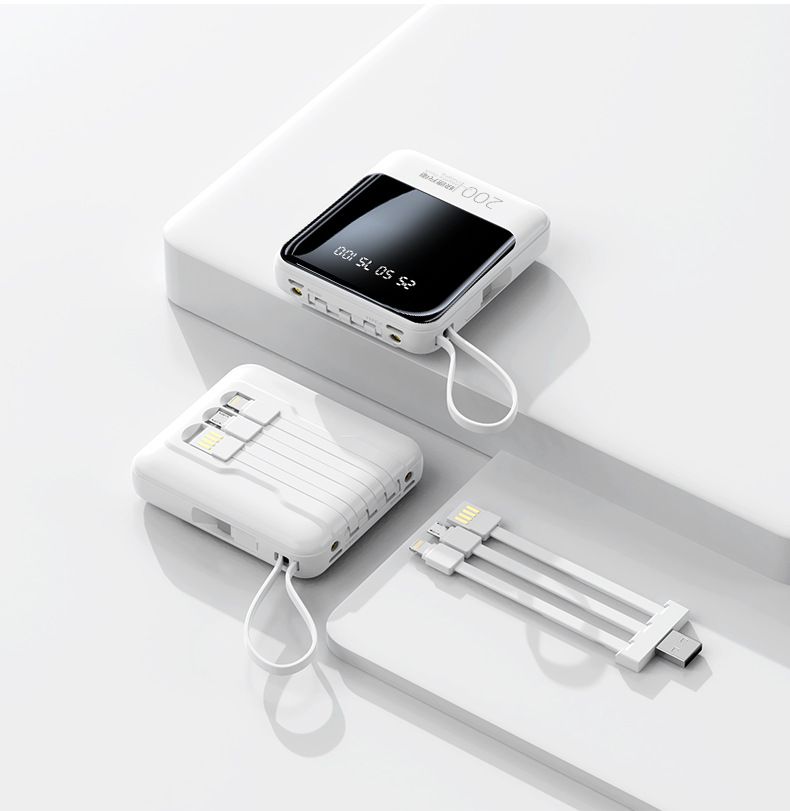 20000 mAh, 22,5 W, superschnelle Lade-Powerbank mit integriertem Kabel, kompakter tragbarer externer Akku für iPhone- und Android-Geräte_voghion.com