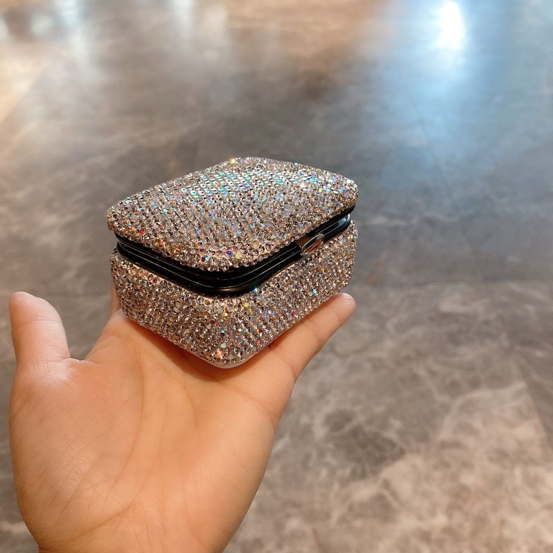 Elegante portagioie tempestato di diamanti con specchio – Custodia foderata in velluto per anelli, orecchini e collane (organizer di lusso in cartone)_voghion.com