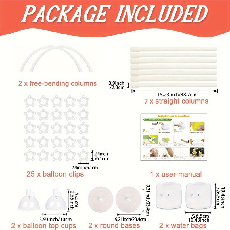 Archi per matrimoni 1,8 m + 2,2 m Supporto per arco per palloncini Altezza regolabile Colonna per palloncini Decorazione per feste di compleanno per matrimoni_voghion.com