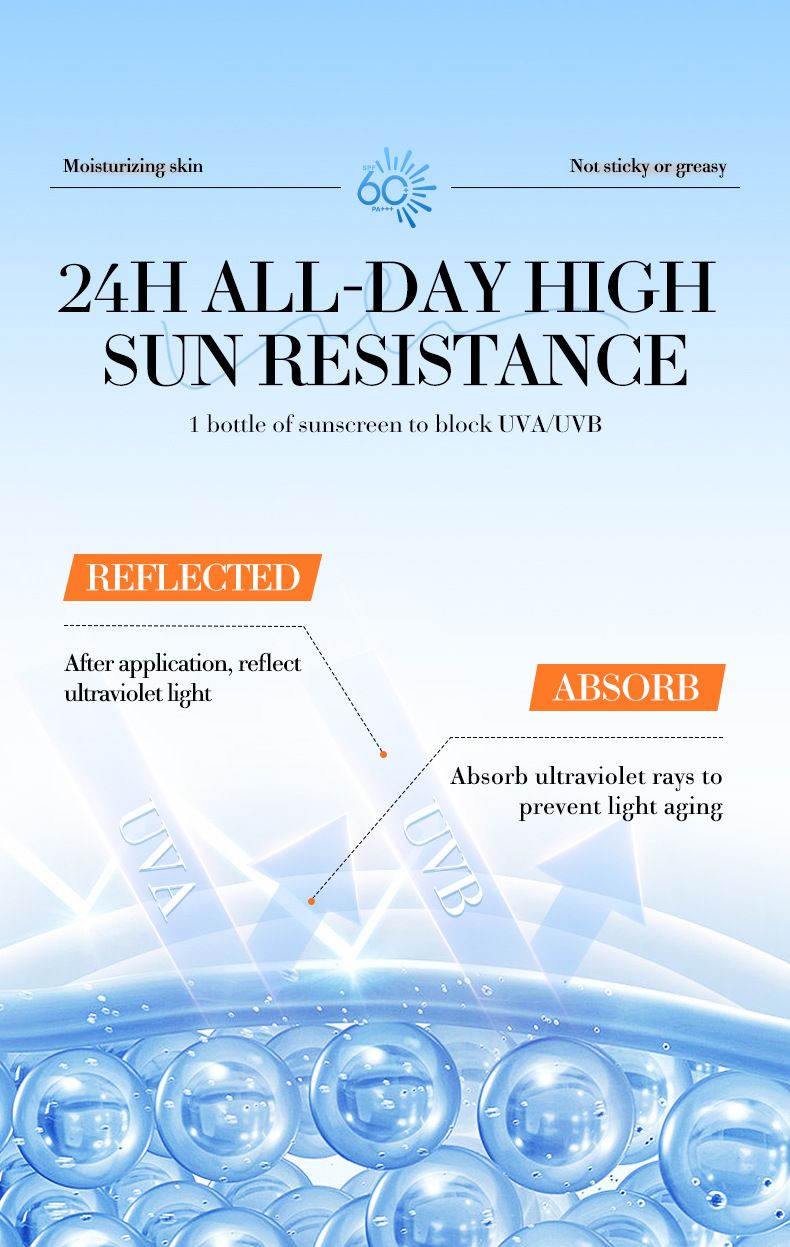 SADOER High-power Sunscreen 30gSPF60 + Sunscreen Anti-ultraviolet Isolation, Universal On The Face And Whole Body, Waterproof And Sweat-proof, Light_voghion.com