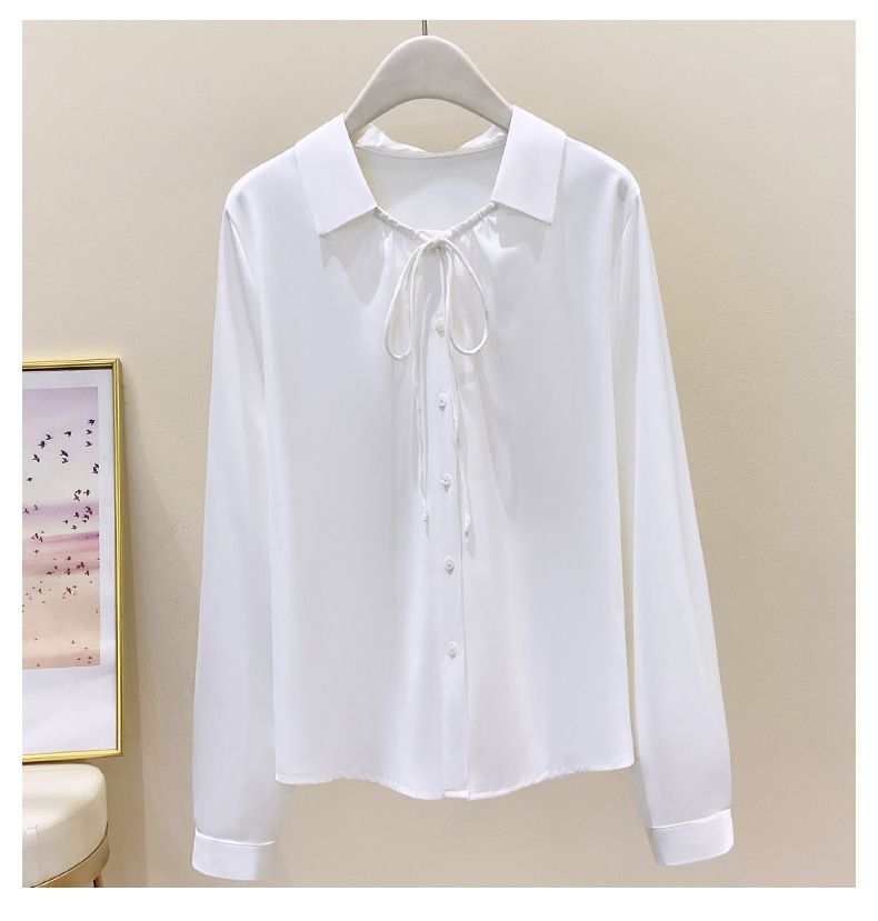 Elegantes weißes Satinhemd in Übergröße für Damen – stylische Freizeitbluse mit langen Ärmeln, bequemer Stretchstoff, erhältlich in 4XL-8XL_voghion.com