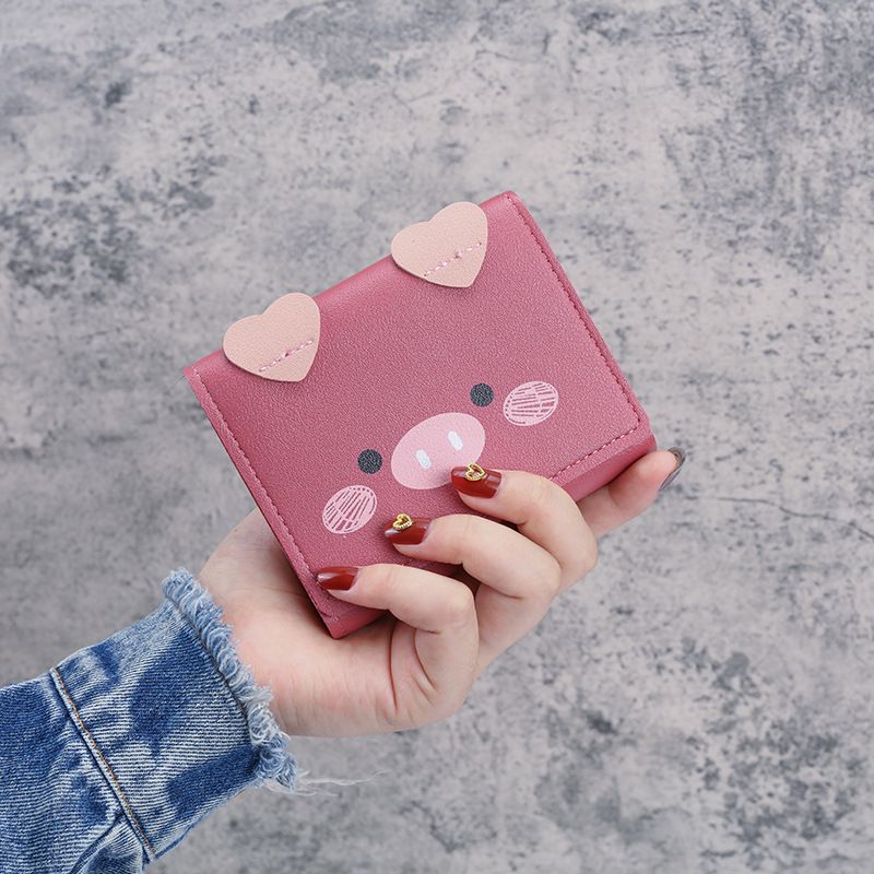 Short Tri Fold Wallet Women's Cartoon Cute Wallet Korean Style Multiple Card Slots Women's Wallet_voghion.com