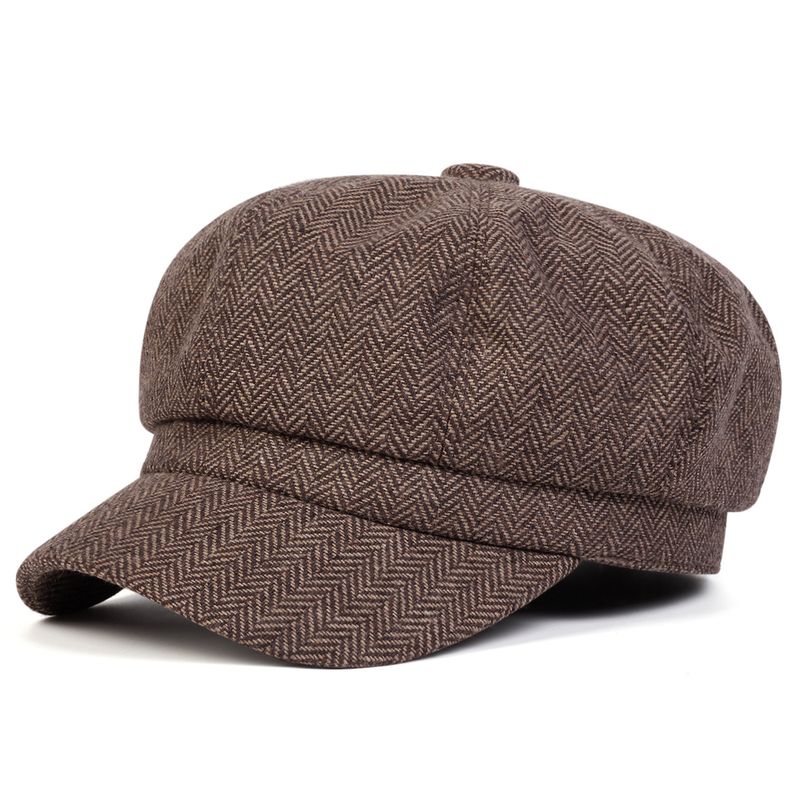 Casual British Style Octagonal Hat Duckbill Beret Men's Trendy Autumn Winter Women's Newsboy Cap_voghion.com