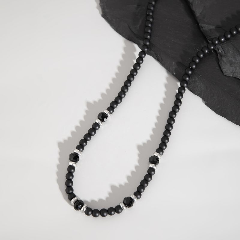 PuRui Hiphop Akryl Kristallpärlor Strand Halsband för Herr Svart Chokerkrage Enkla Smycken På Halsen Pojkefest_voghion.com